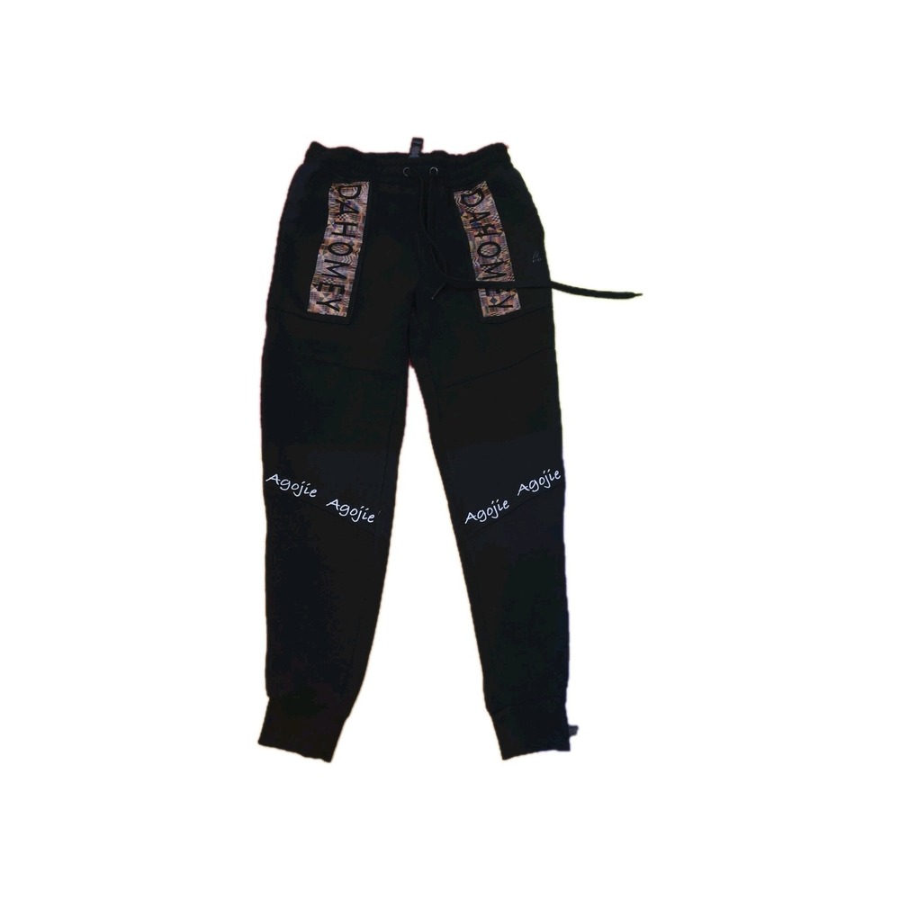 RBX Dahomey Agojie Men's Fleece Joggers‎ Size M - Black/Kente Print History Tech